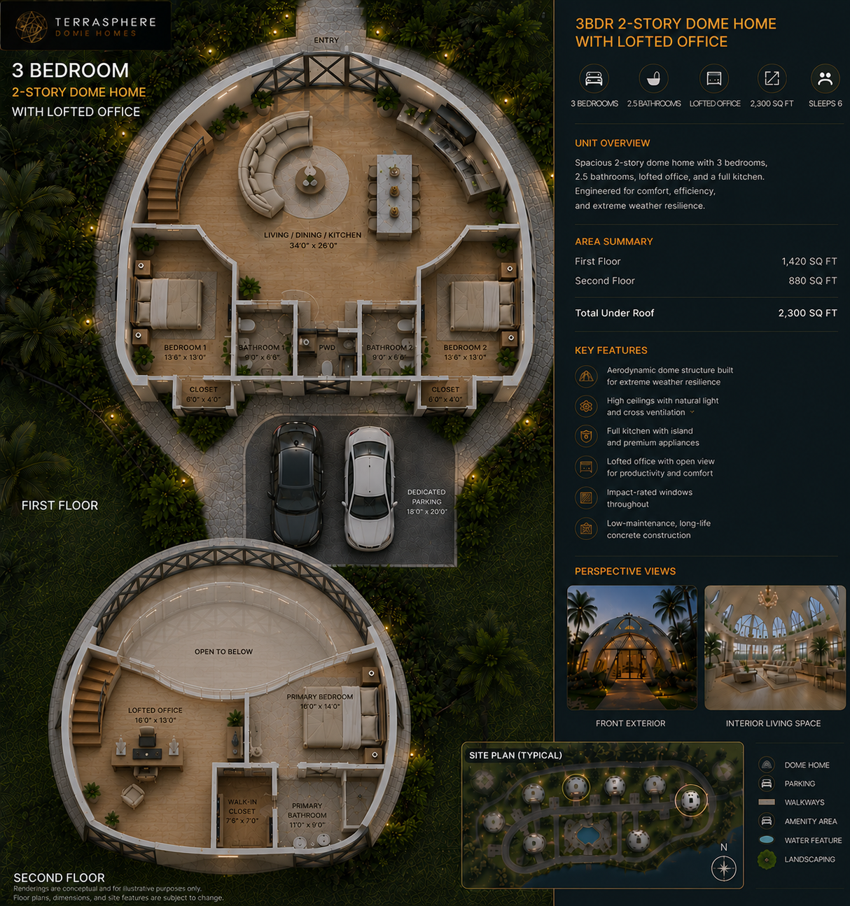 Terrasphere 3B alternate layout with private office